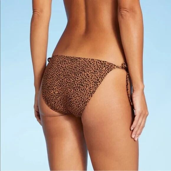 Xhilaration Animal Print Bikini Bottoms Sz Small String Hipster Swimwear - Picture 2 of 4